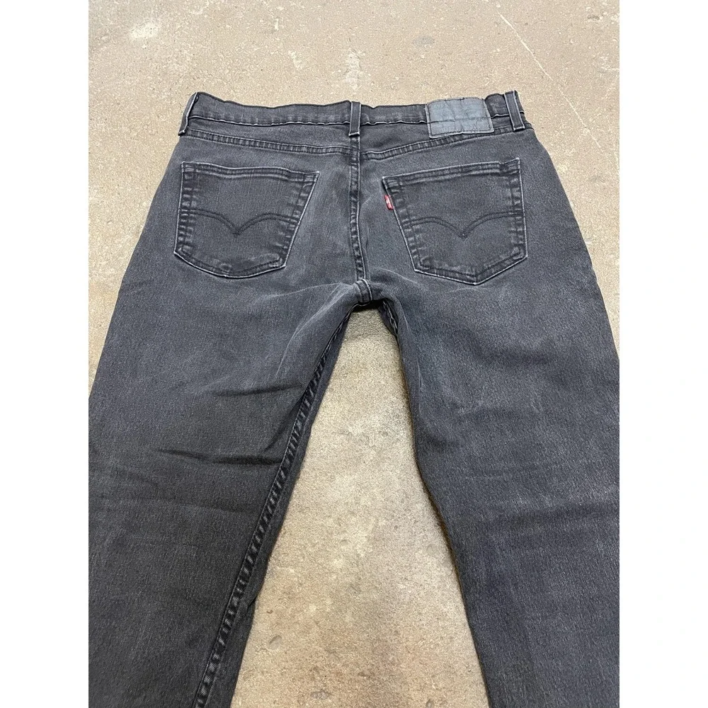 Levis 511‎ Jeans Mens 34x30 Black Denim Slim Fit Tapered Leg Zip Fly Waterless